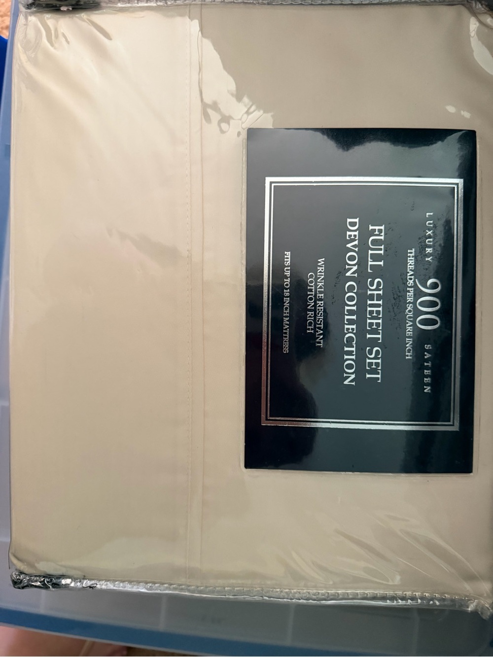 900-Thread Sateen Full Sheet Set in Beige